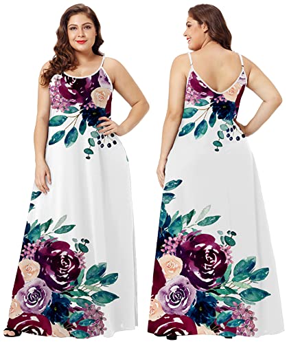 Image of Wolddress Womens Maxi Dress with Pockets 2026 Casual Strap Plus Size Loose Plain Long Office Summer Beach Travel Dresses S-5X