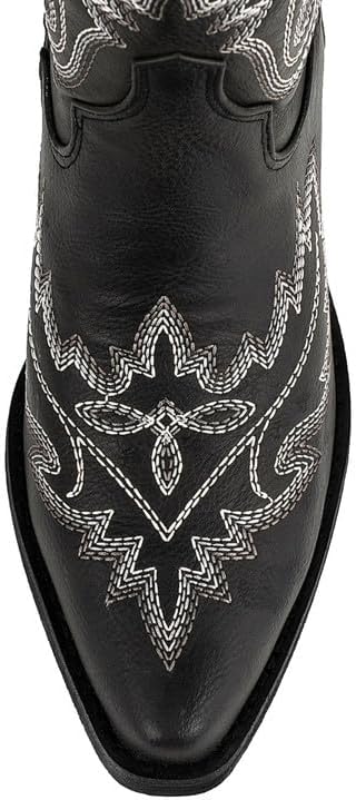Atuelang Cowboy Boots for Women Knee High Cowgirl Boots Wide Calf Western Embroidered Lace Up Fashion Boot