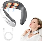 11-in-1 Nackenlösung, Nackenmassagegerät, Elektrische Nackenmassagegerät mit Wärme, 6 Modi 9 Intensitätsstufen Kabellos Tragbares Elektrisches Massagegerät für Nackenentspannung, Zuhause, Büro, Reise