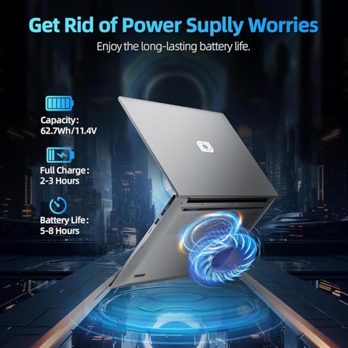 Image of jumper Laptop, Intel 12th Core i5 CPU up to 4.4GHz, 8GB RAM 256GB NVME SSD, 15.6 inch FHD IPS Display, 62.7Wh Battery, WiFi 6, Bluetooth5.1, 2 Memory Slots, Windows 11 Laptop for Student Business