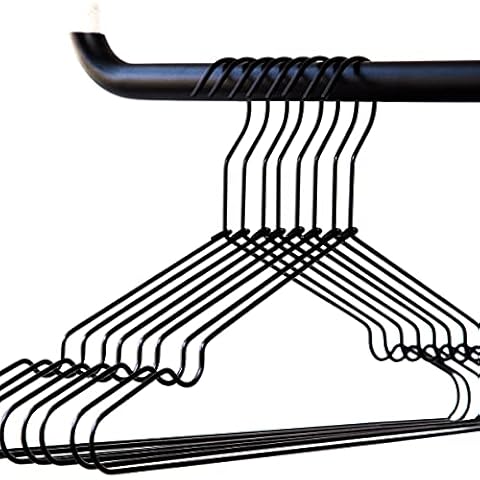 Designer Clothes Hangers Made of Sturdy Metal - Pack of 8 (Black) Cover