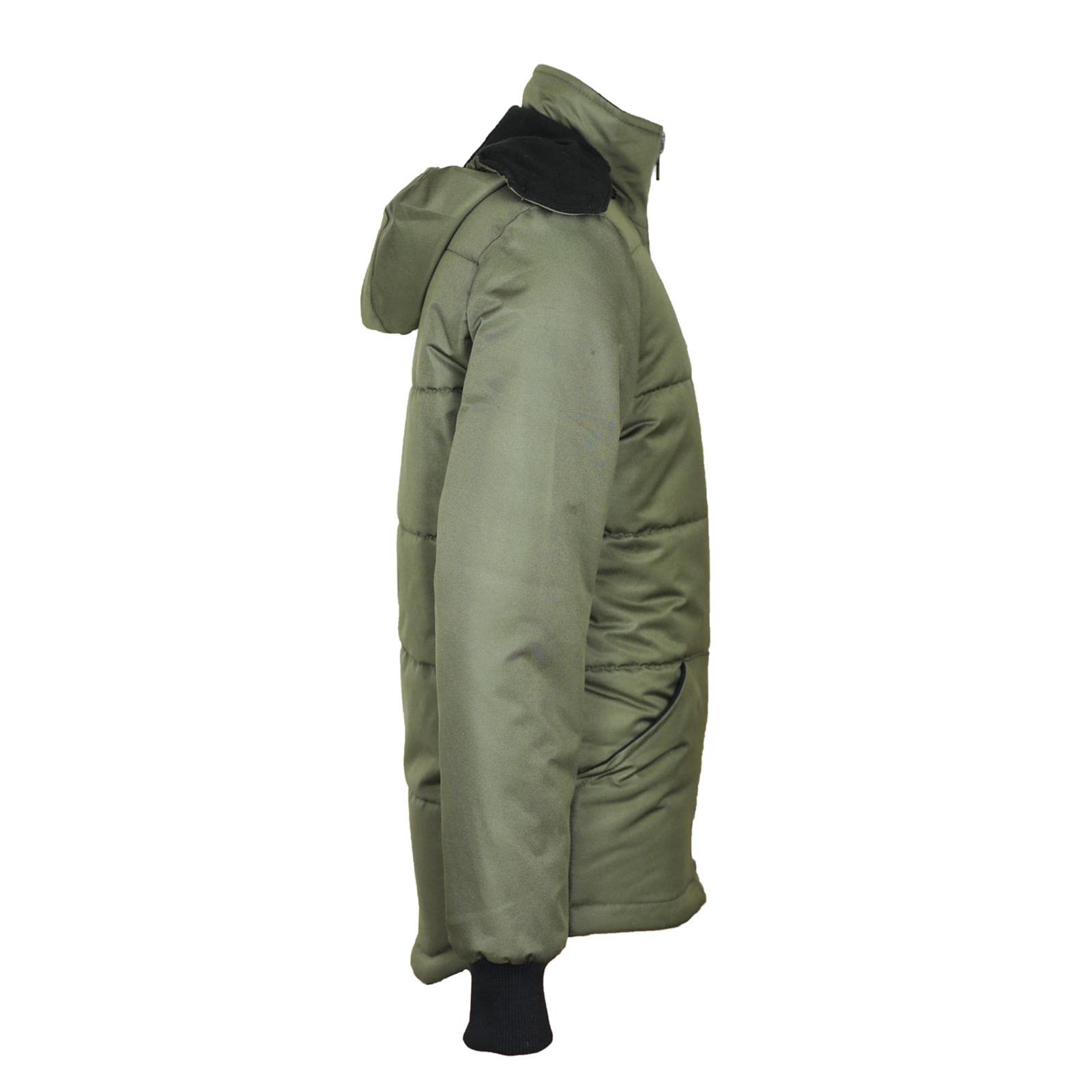 Kinder Reitset Reitjacke Mia Oliv Grün gesteppt Fleecefutter mit Silikon-Vollbesatz Reitleggings Schwarz