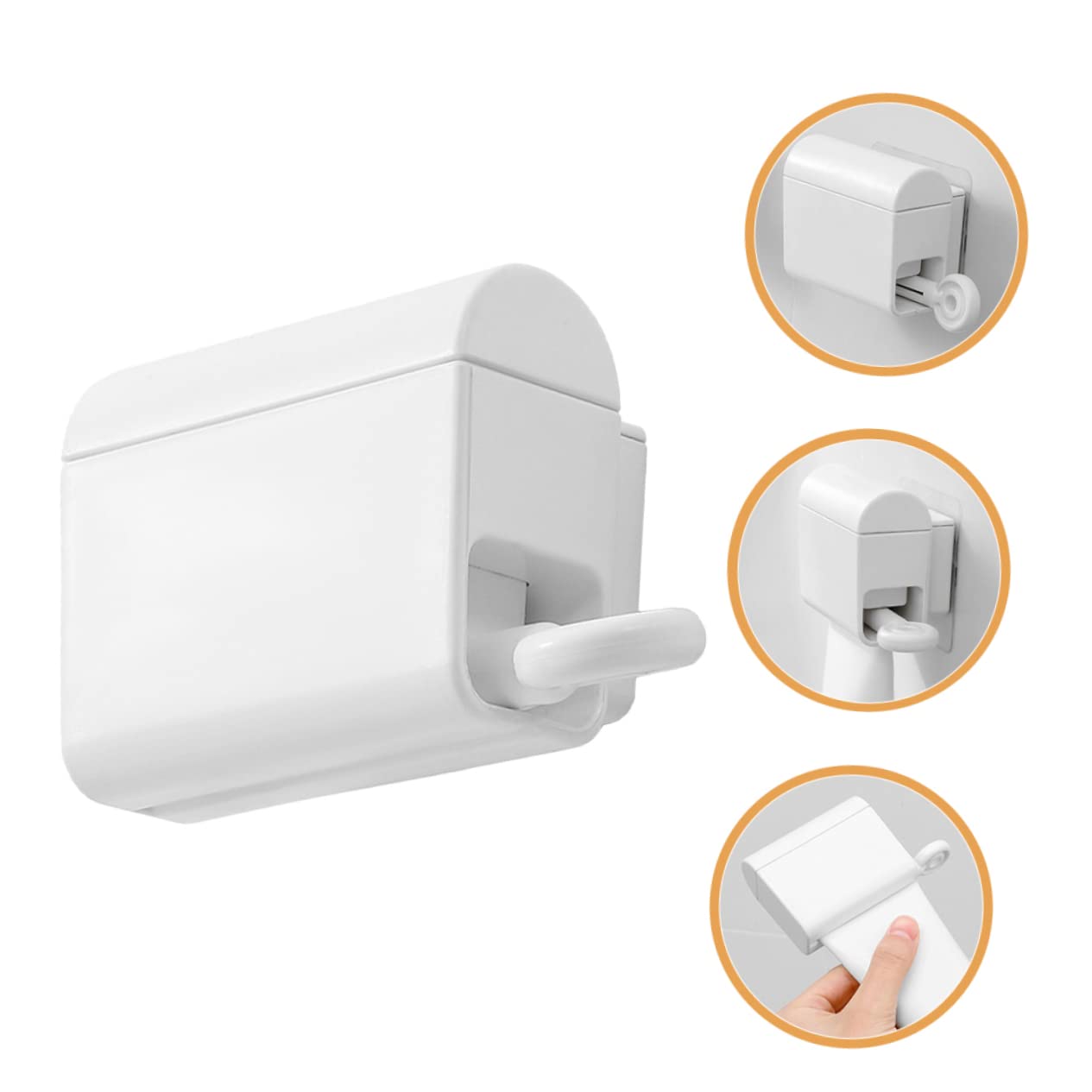 KONTONTY 1 Set Wall Mounted Toothpaste Clip Bathroom Tube Squeezer Simple Toothpaste Squeezing Rolling Toothpaste Squeezer Face Squeezer Automatic Toothpaste Squeezers Abs White
