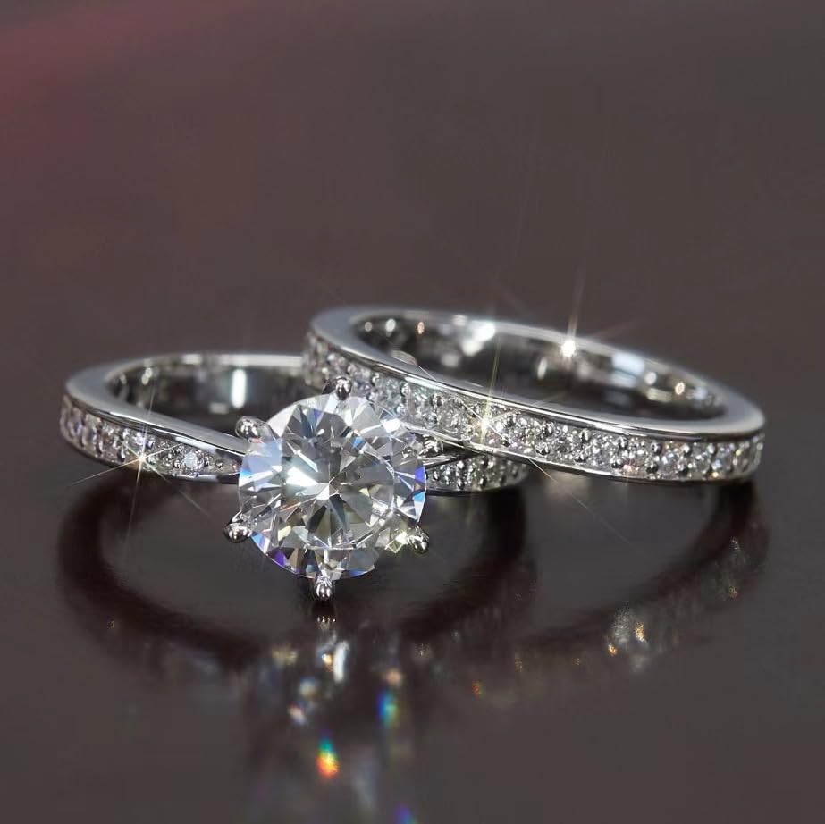 A dazzling diamond ring wedding ring set