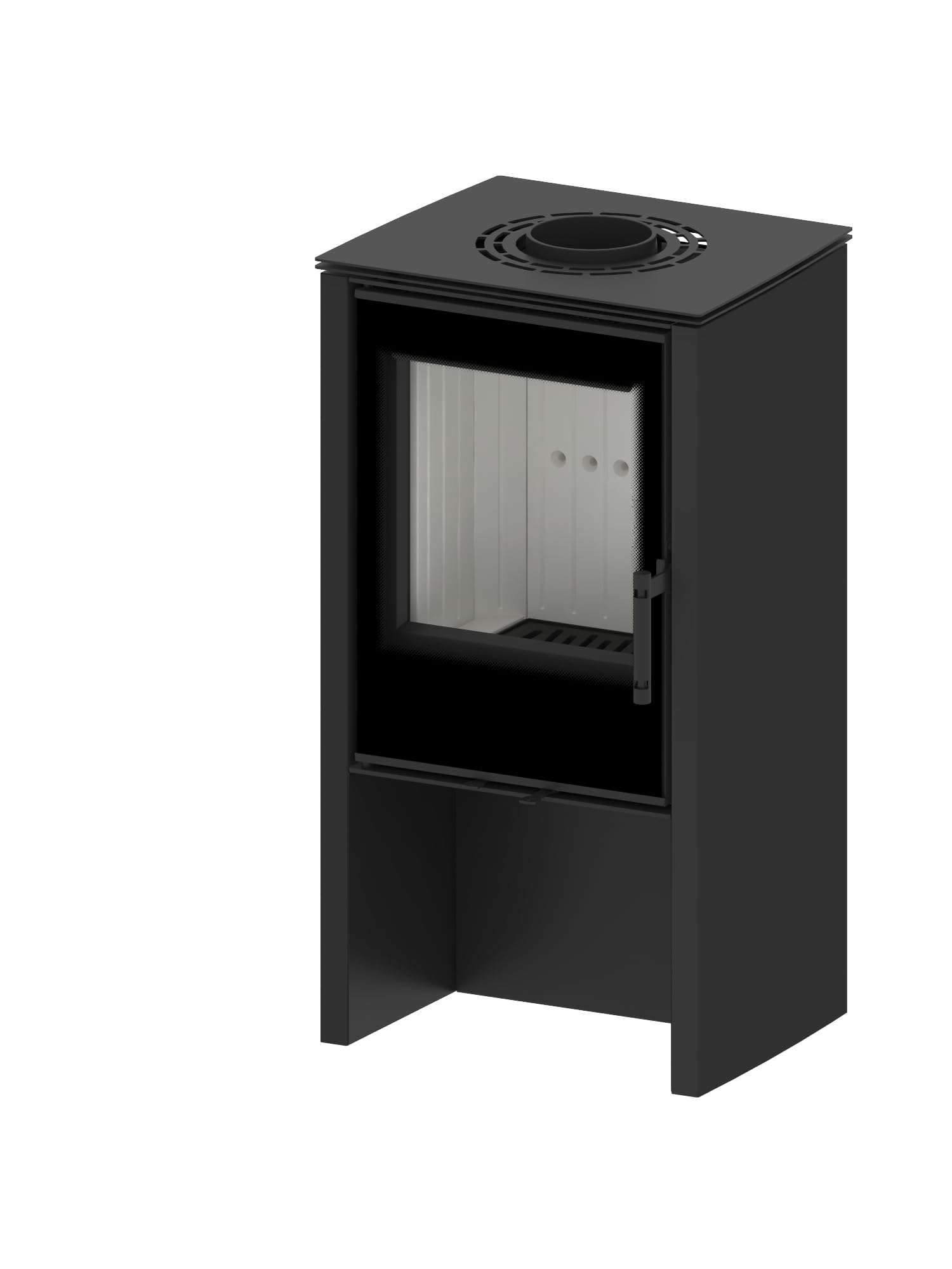Moderno inserto per camino KOVI Lupo S, nero, 6,5 kW
