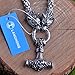 LANGHONG Norse Viking Necklace For Men Punk Stainless Steel Chain Mjolnir Thor Hammer Necklace Talisman Jewelry, Gift For Men (70CM, HANDMADE CHAIN)