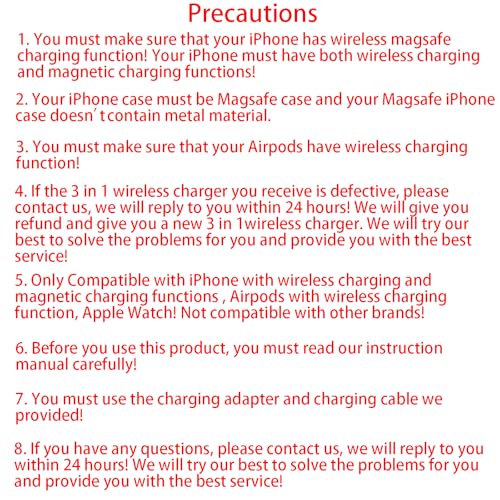 3 in 1 Wireless Charger for iPhone, Foldable Charging Station for Magsafe for iPhone 15/14/13/12/Pro Max/Pro/Mini/Plus, Apple Watch 9/8/7/SE/6/5/4/3/2/1/Ultra2/Ultra, AirPods pro/2/3 - Image 6