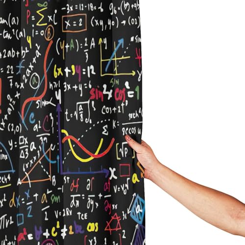 Rideau de douche mathématiques en polyester 183x183cm avec oeillets - 5