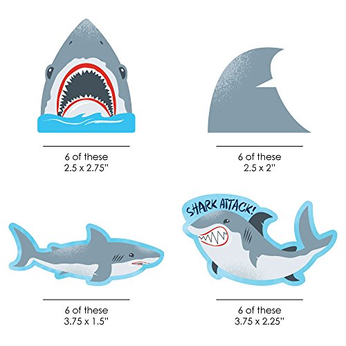Decoración de Pitillos de Papel con Tiburones Pack 24 miniatura 2