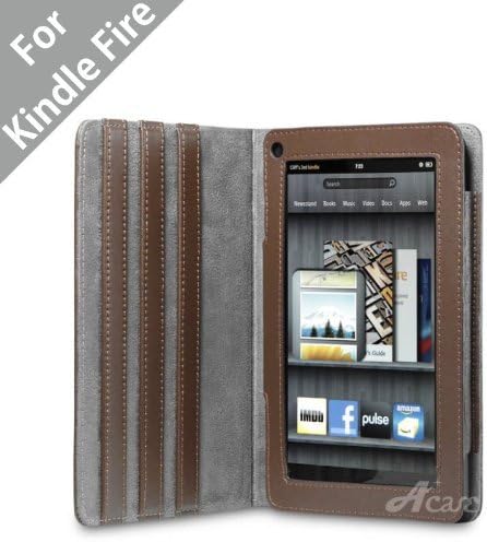 Acase Premium Micro Fiber Leather Case with Built-in Stand for Kindle Fire Full Color 7" Multi-Touch Display, WiFi (Brown)