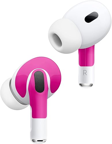 Miniatura 2 de MightySkins Skin compatible con Apple AirPods Pro 2 - Rosa intenso sólido  Funda protectora duradera y única de vinilo  Fácil de aplicar, quitar y