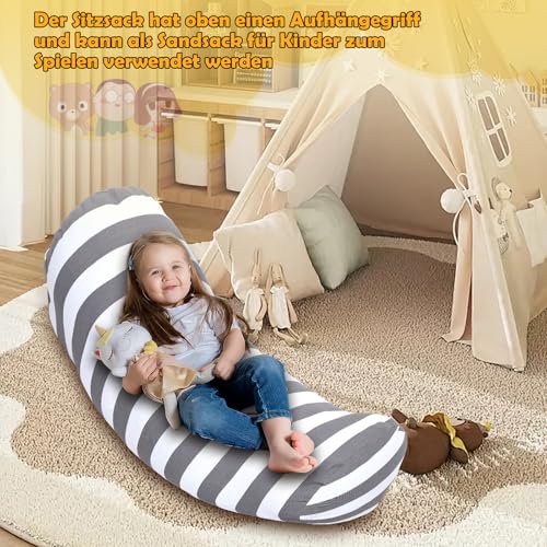 Sitzsack Kuscheltier Stofftieren Aufbewahren für Kinder,200l Sitzsack Bezug mit PlüSchtier FüLlung als StüHle Sofa-Sitz Bodenkissen,fur Kinderzimmer Schlafzimmer