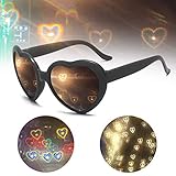 ❤️ 【Efecto especial en forma de corazón】 Son una especie de gafas mágicas que se usan por la noche. Las luces se transforman instantáneamente en la forma de amarte. Párese frente a una fuente de luz y mire directamente a un punto de luz. Nuestras gafas hacen que las luces exploten en corazones de arcoíris.