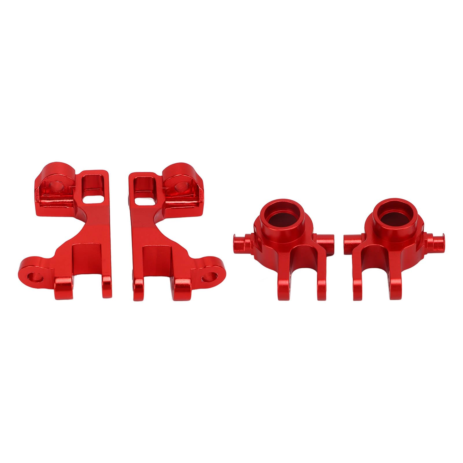 Zestaw kierowniczy RC Zestaw bloków C Części zamienne o wysokiej wytrzymałości ze stopu aluminium do sań Traxxas 1/10 samochodów RC ze śrubami mocującymi, łożyskami i nakrętkami (Czerwony)