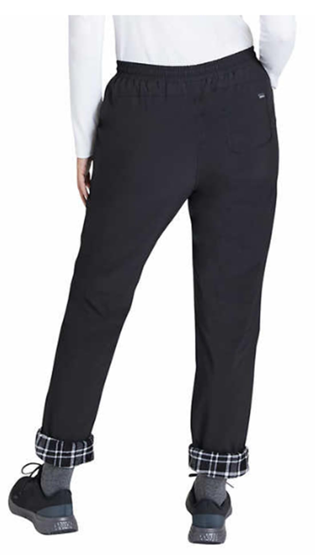 Eddie Bauer Women's Polar Fleece-Lined Pull-On Pants, Black/Gray, 10
