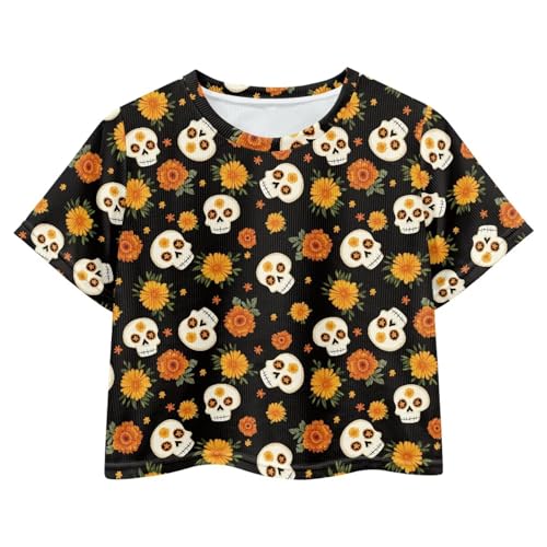 Uourmeti Kids Graphic T Shirts for Girls Activewear Summer Shirts Short Sleeve Crop Tops4