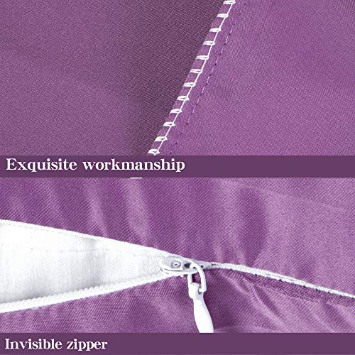 NTBAY 2 Pack Zippered Satin Pillow Cases for Hair and Skin Luxury King Hidden Zipper Pillowcases Set of 2, 50x90 cm, Purple - Image 3