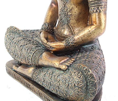 Estatua budista decorativa de resina 12 in bronce miniatura 4
