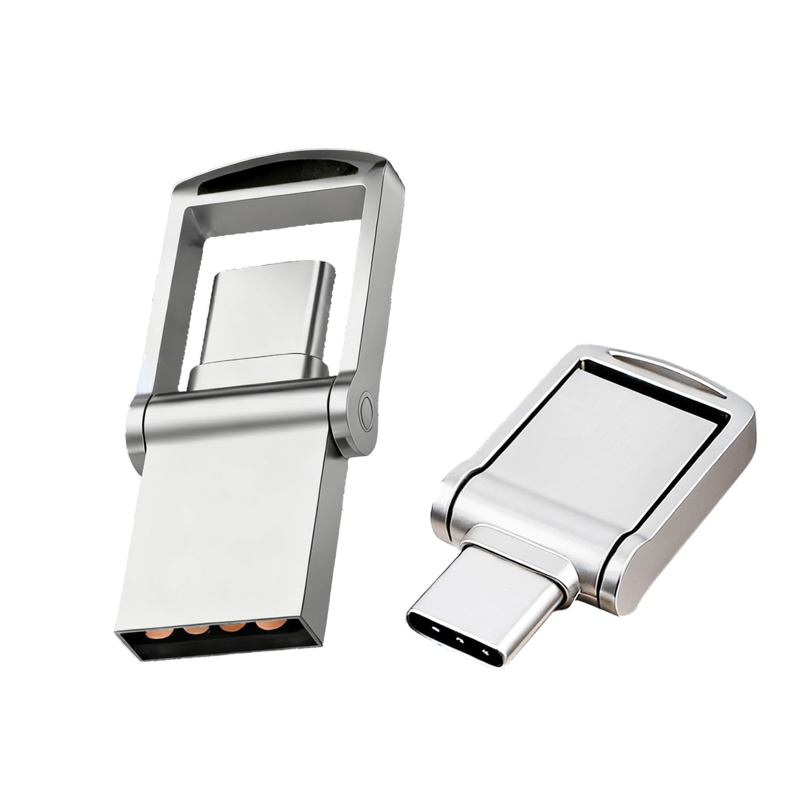 32GB Mini USB Flash Drive, USB C & USB A Dual Drive USB Stick, Thumb Drive with Swivel Cover, External Storage Memory Stick for iPhone 17/16/15, Android, MacBook, iPad, Laptops, PCs and More-image-44