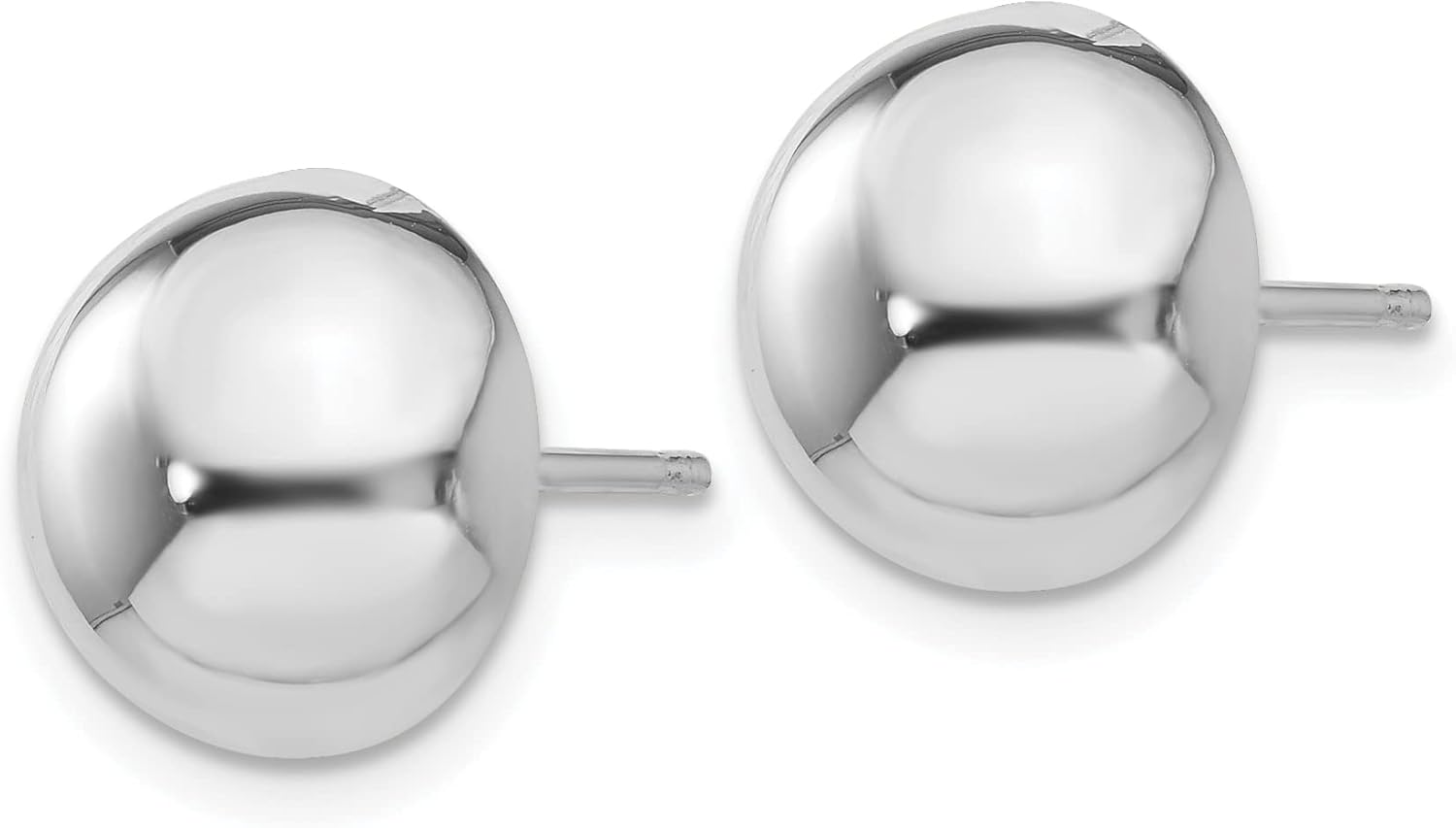 14k White Gold 10mm Half Ball Post Stud Earrings
