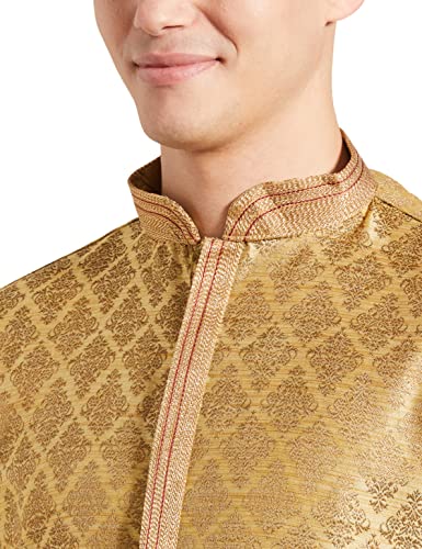 Image of Manthan Men's Art Silk Full Sleeves Ethnic Knee Length Kurta