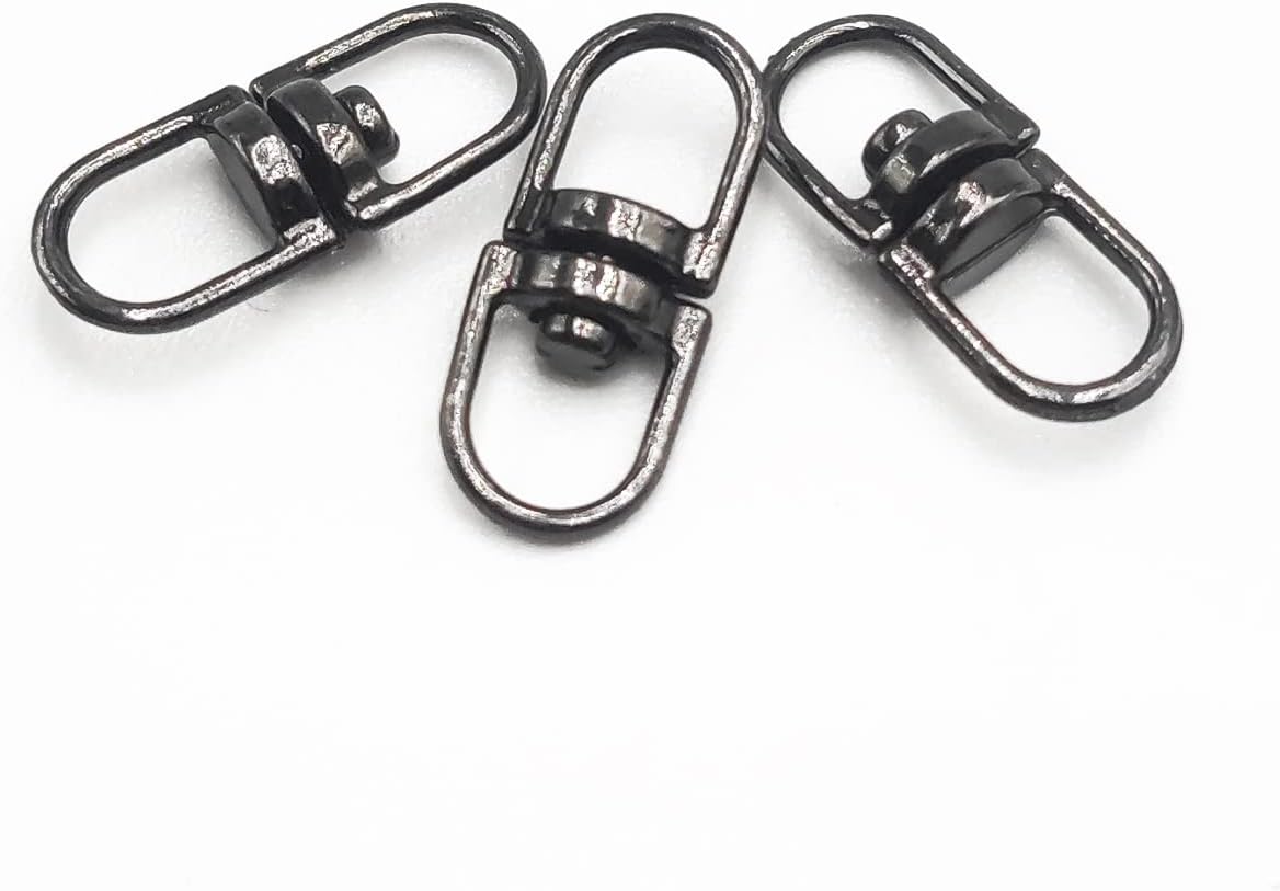 50pcs Swivel Connectors Clasps Double Ended Eye Hooks Lanyards Key Ring for Jewelry Keychain DIY Crafts Making Accessories (Gun Black) - Image 3