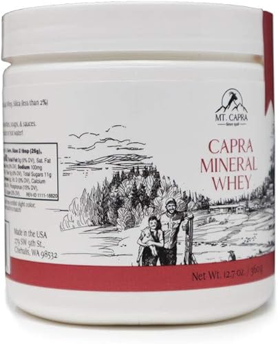 Miniatura 6 de MT. CAPRA SINCE 1928 Capra Mineral Whey  Un suplemento mineralelectrolito biodisponible de suero de leche de cabra, rico en potasio, 12.7 onzas en