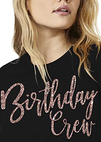 "Birthday Squad Shirts for Women - Glam Rose Gold T-Shirt - Womens Party Supplies - Small - Black Tee(Squad RsG) Blk/Sml"4