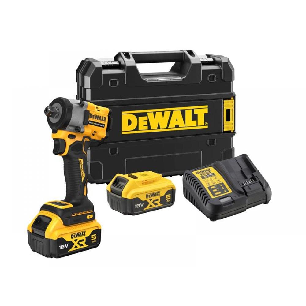 DeWalt DCF921P2T XR BL Avvitatore a impulsi 1/2" 18V 2 x 5.0Ah Li-ion, giallo