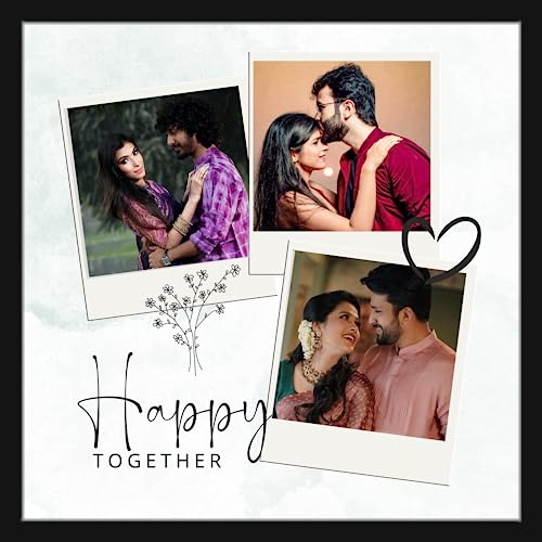 Image of Mad Masters Customized Collage Photo Frames for Wall, Personalised Photo Frame with Photo Upload for Couple, Family, Kids in Bedroom, Living Room and Gift (Happy Together)