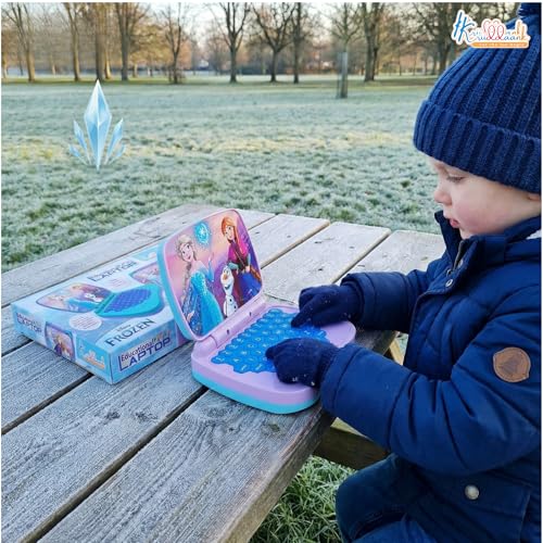 Image of Frozen Theme Educational Laptop|Screen-Free Learning Toy for Preschoolers, Interactive Alphabet & Number Pronunciation Computer, Safe & Durable Early Education Toy for Ages 3+, Turkish Blue