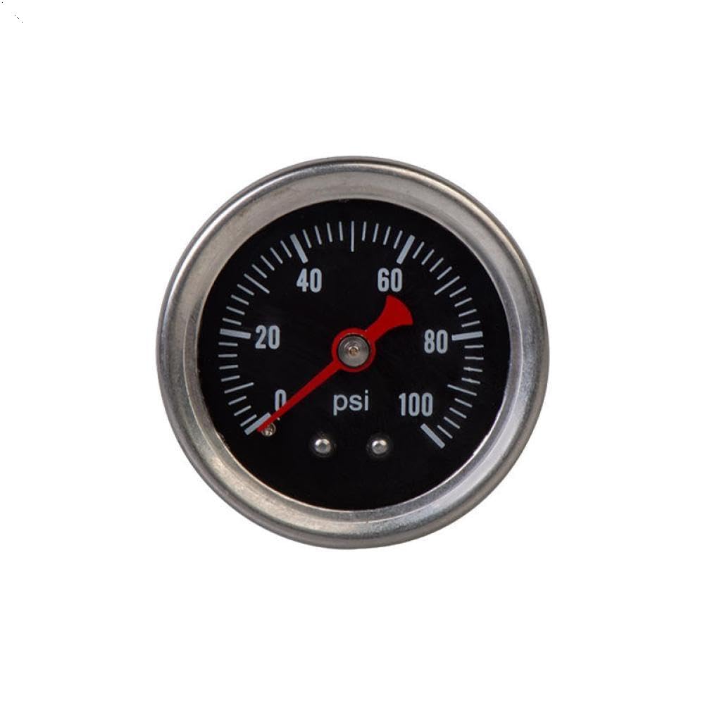1/8 NPT Fuel Pressure Gauge Liquid Filled 0-160 Psi Oil Pressure Gauge Fuel White Face Black Compatible with(0-100 psi)