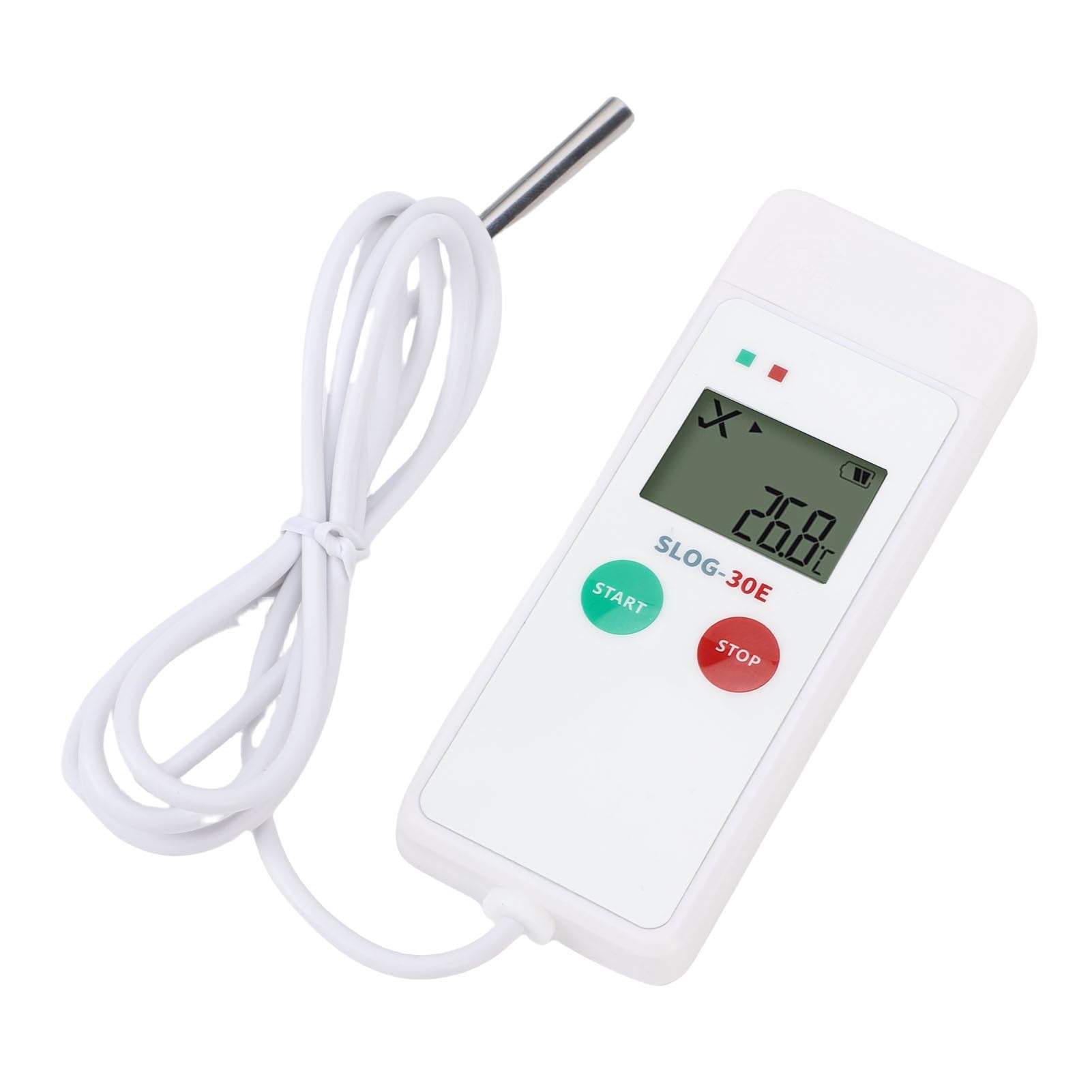 Buachois Registratore Dati Temperatura USB con Sonda Esterna, Display LCD 35000 Registrazioni PDF per Monitoraggio Catena del Freddo in Serre Trasporto Alimentare Farmaceutico