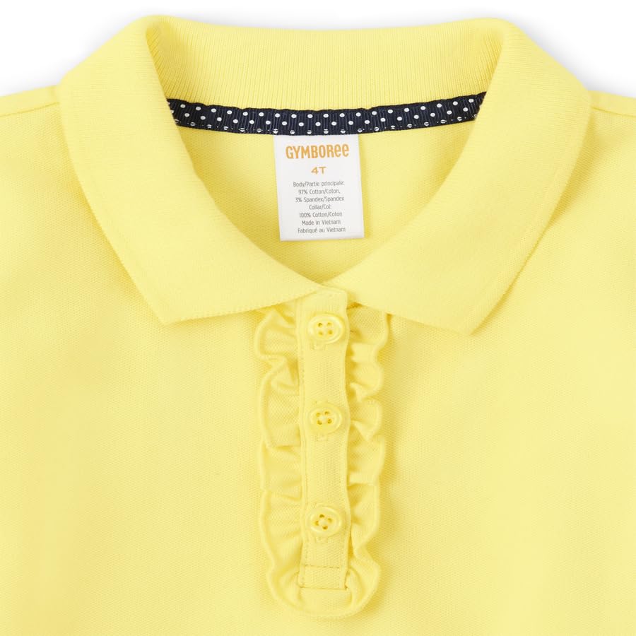 Gymboree Girls' and Toddler Short Sleeve Ruffle Polo Shirt Multipack2