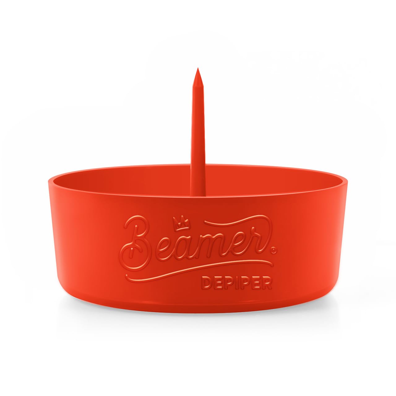 Beamer DePiper Blood Orange Ashtray with Built in Cleaning Poker Spike Tool to Clean out Pipes and Bowls Quickly and Mess Free and Beamer Smoke Sticker