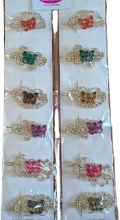 Korean Fashion Rhinestone Hair Clips Set, Flower Design Metal Lock Pins, Stylish Accessories for Women and Girls, 12 PCS Price In India