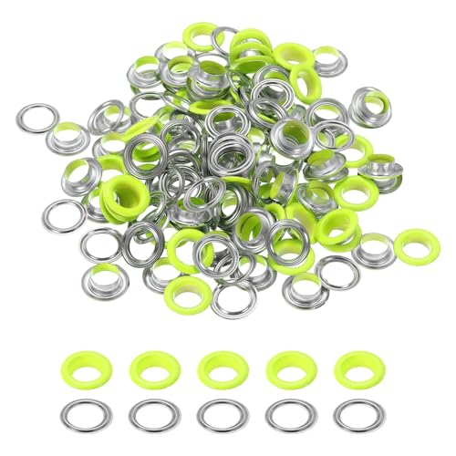 Kit de ojales de 10 mm uxcell amarillos pequeños redondos para zapatos y ropa 2