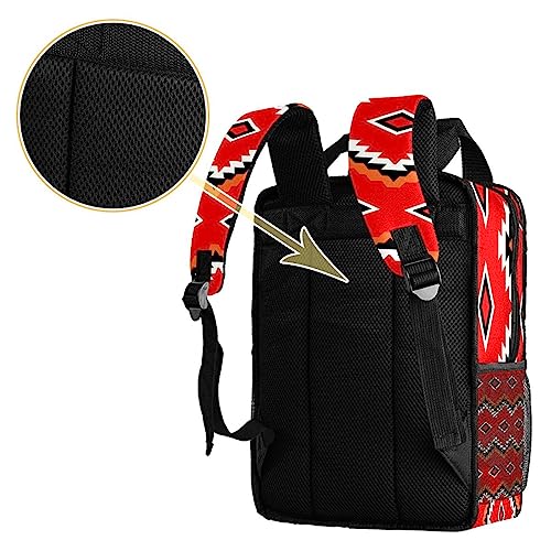 Sac à dos géométrique rouge pour l'école et sorties enfants - 4