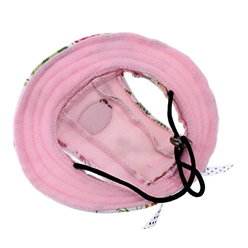 Pet Cap, Round Hat Fashion Dog Canvas Princess Hat Baseball Adjustable Chin Strap Sun Protection Visor For Puppy Dog (M, Flower) #TOP1