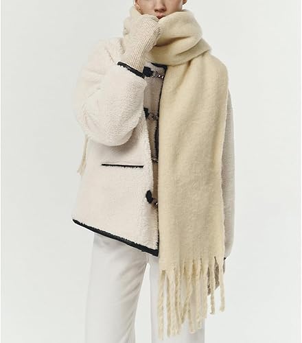 Miniatura 2 de Bufanda grande y gruesa a cuadros, colorida, bufandas gruesas de gran tamaño, suave y grande, de lana de cachemira, manta cálida de invierno para