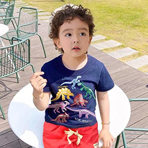 Image of Little Boys Shorts Set Toddler Boys 100% Cotton Summer Short Sleeve T-Shirts and Shorts Clothing Sets 2PCS