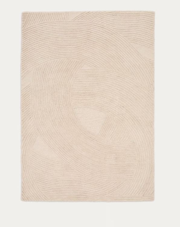 HABITMOBEL Alfombra Parise de Lana Blanca 160 x 230 cm