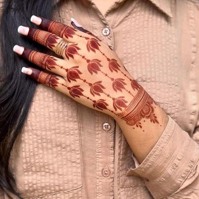 JMC Unique Mehndi Stencil Mehendi Bridal | Henna Tattoo Stencil for Women, Girls and Kids | Easy to use in just 4 Steps | Mehandi Sticker | Mehandi Design Sticker cm4-image-15
