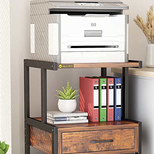 YQ-FUNLIS-3-Tier-Movable-Printer-Stand-with-Storage-Home-Office-Printer-Stand-with-Drawer-Rolling-Filing-Cabinet-Printer-Cart-for-KitchenRetro