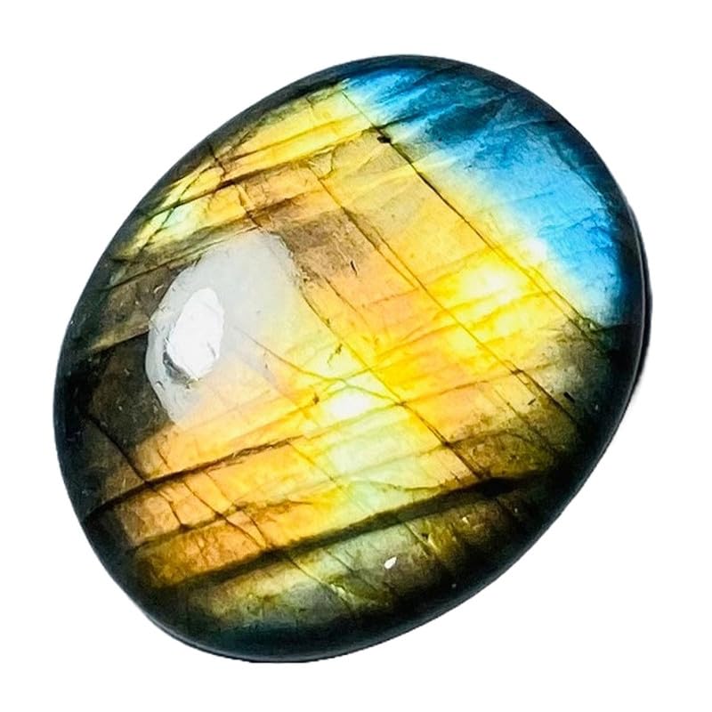 Labradorite naturelle cabochon 40x31mm pierre lâche ovale pour création de bijoux DIY
