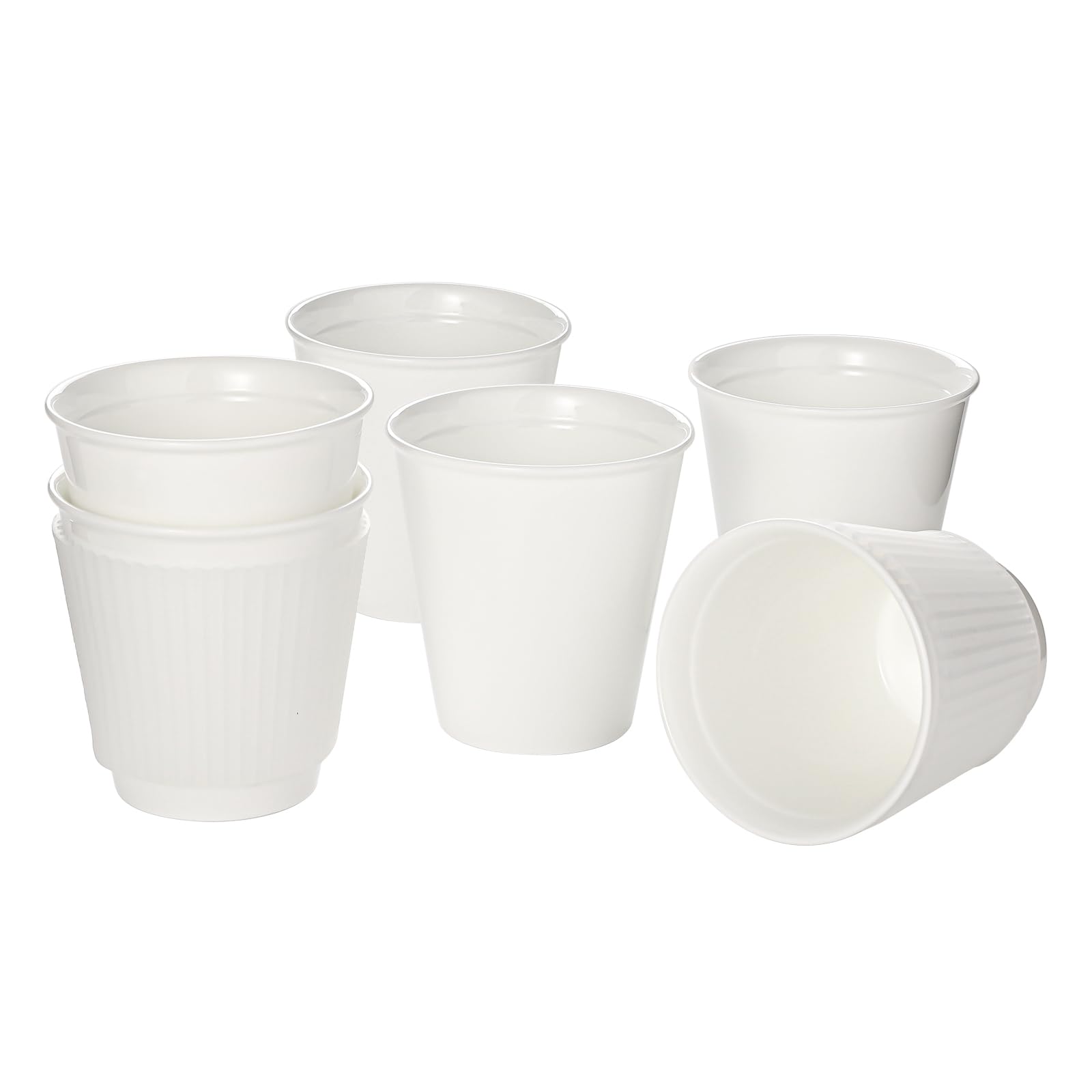 Tasses à thé sans poignée et café : lot de 6 gobelets avec manchons isolants