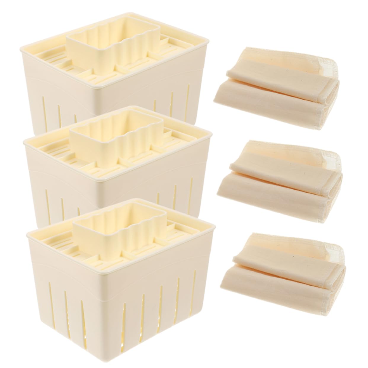 Mikinona 3sets Homemade Tofu Mold Tofu Pressing Tool for Bean Curd Making Includes Cloths Kitchen Essential for Home Cooks