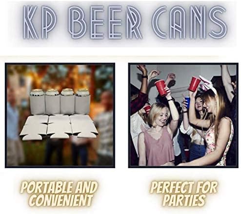 KP KOOL PRODUCTS Blank Beer Can Cooler Sleeves, Plain Bulk Collapsible Soda Cover Coolies, DIY Personalized Sublimation Sleeves - ACTUAL COLOR MAY VARY DUE TO LIGHTING. (Assorted Color, 12)