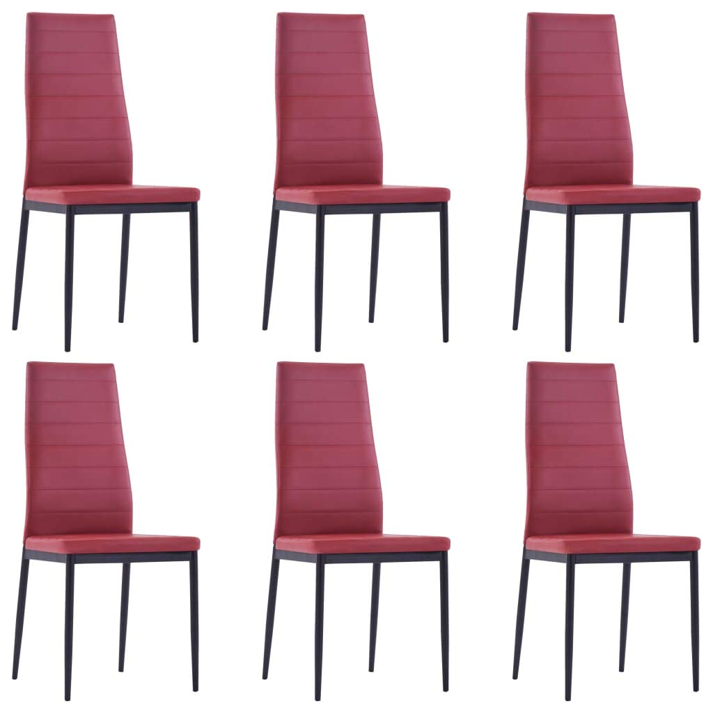 Set da pranzo da 7 pezzi, con tavolo in vetro temperato e 6 sedie, in similpelle, per sala da pranzo, cucina, soggiorno, salvaspazio, confortevole, design moderno