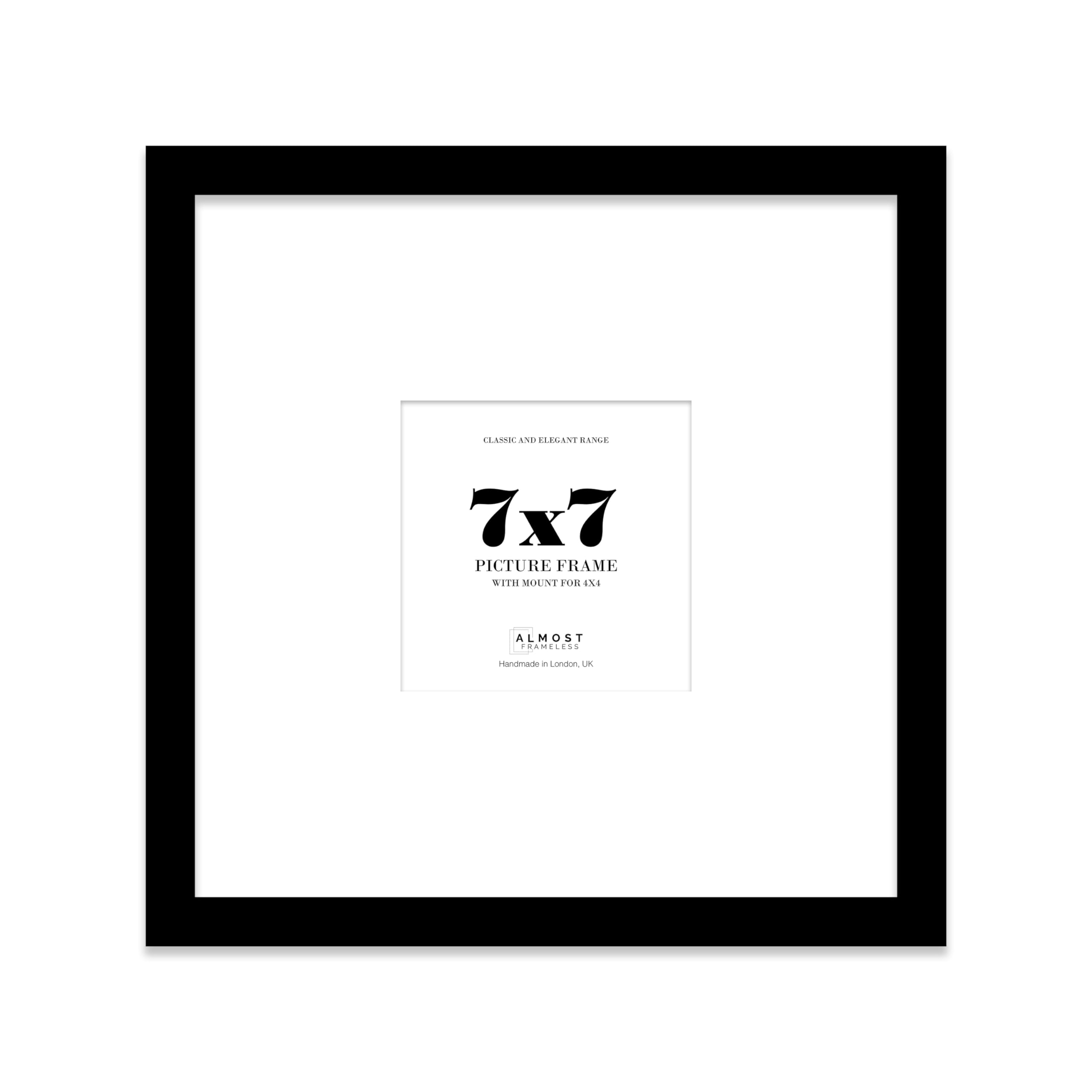 7X7" Black Picture Frame7X7" Square Frame With 4X4" Mount For 7X7"/4X4" Pictures Art Deco Style Room Decor1 Pack from B&Q